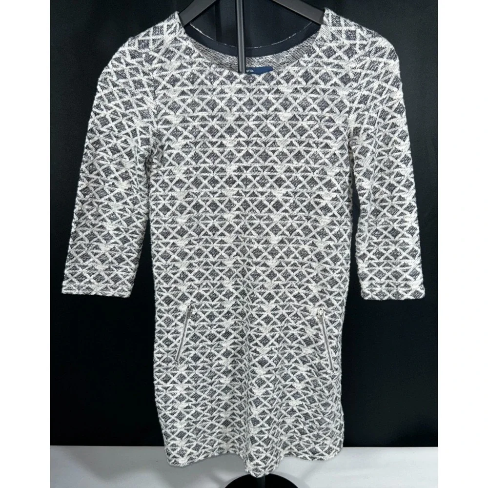 GapKids Black White Geometric Knit Sweater Dress‎ Girls Large 10 Holiday